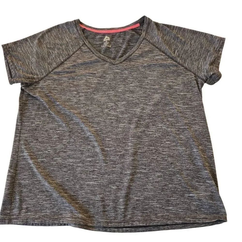 RBX Womens Performance Short Sleeve Breathable Athletic Gray Tee Shirt 2X